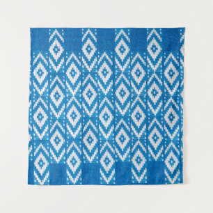 ethnic ornament on natural linen textile tapestry