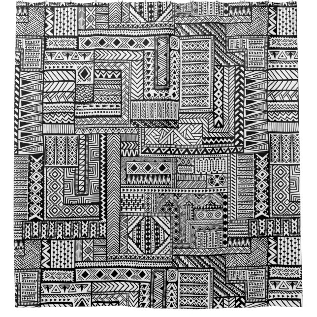 Ethnic Ornament Shower Curtain (Front)