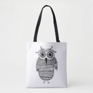 Ethnic Owl Ink Drawing 2 Tote Bag