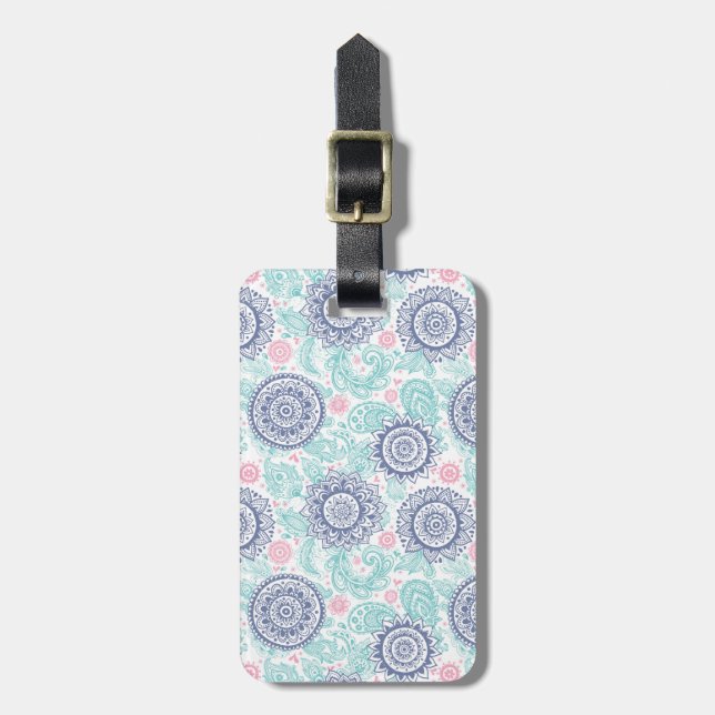 Ethnic Paisley Pattern Luggage Tag (Front Vertical)