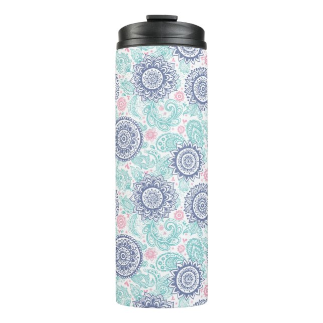 Ethnic Paisley Pattern Thermal Tumbler (Front)