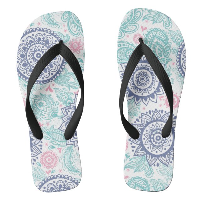 Ethnic Paisley Pattern Thongs (Footbed)