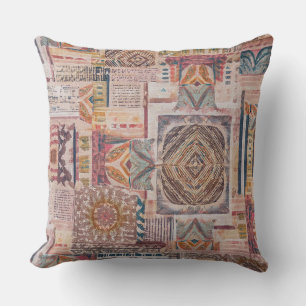 Ethnic Patchwork Abstract Pillow