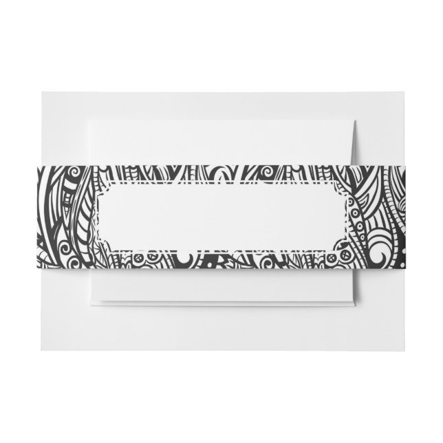 Ethnic pattern 3 invitation belly band (Front Example)