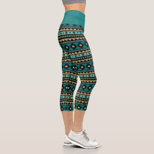 Ethnic Pattern Capri Leggings