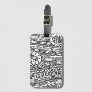 Ethnic Pattern Doodle Luggage Tag