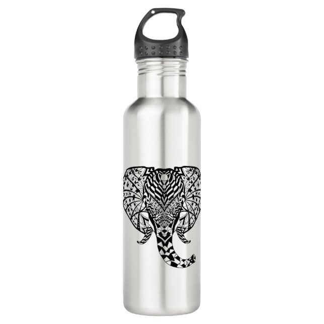 Ethnic Pattern Elephant 710 Ml Water Bottle (Front)