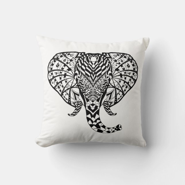 Ethnic Pattern Elephant Cushion (Front)