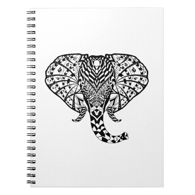 Ethnic Pattern Elephant Notebook (Front)