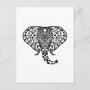Ethnic Pattern Elephant Postcard