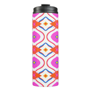 Ethnic pattern in bright pink color with Arabic, T Thermal Tumbler