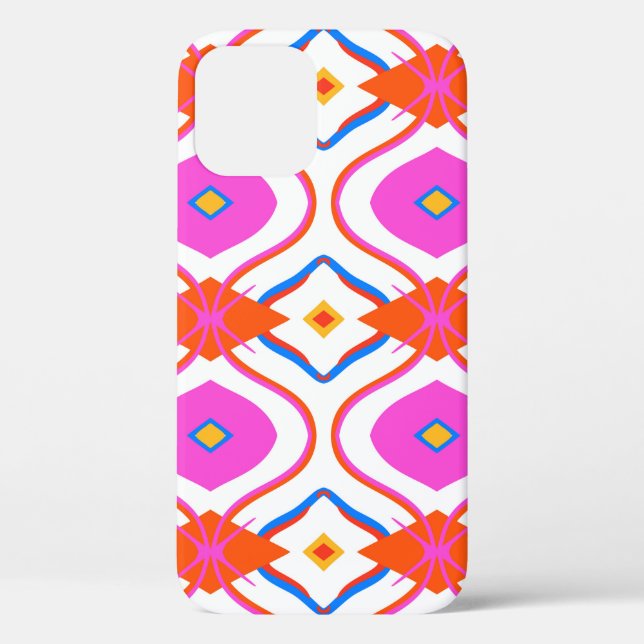 Ethnic pattern in bright pink colour with Arabic,  Case-Mate iPhone Case (Back)