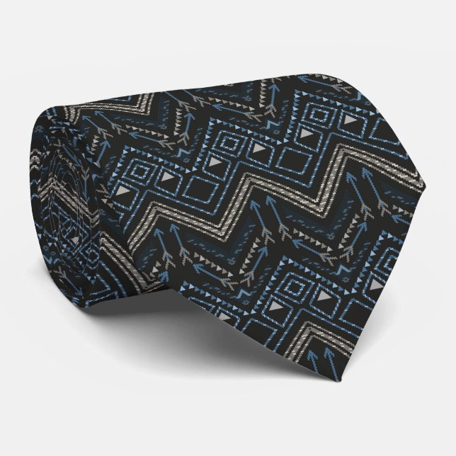 Ethnic pattern with american ornament tie (Rolled)