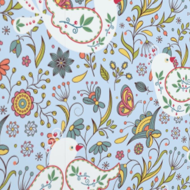 Ethnic pattern with birds wallpaper (Seam)