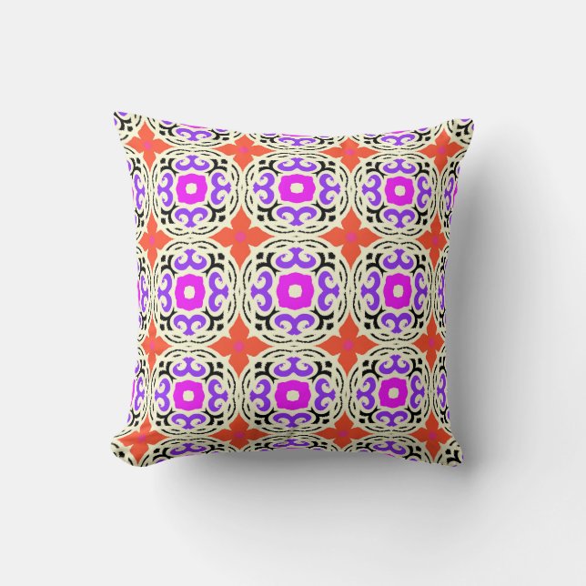 Ethnic Pattern with Moroccan Motifs Cushion (Front)