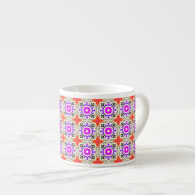 Ethnic Pattern with Moroccan Motifs Espresso Cup (Front Right)
