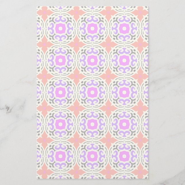 Ethnic Pattern with Moroccan Motifs Stationery (Front)