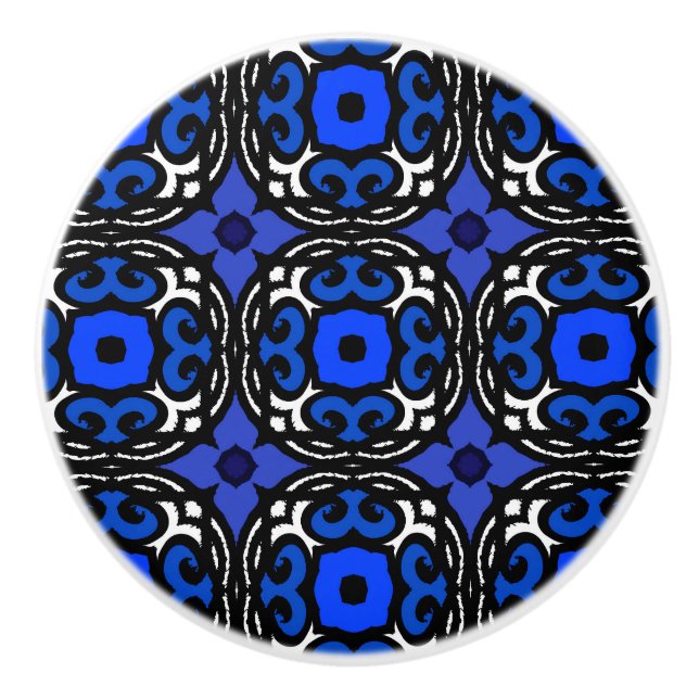 Ethnic Pattern with Turkish Motifs Ceramic Knob (Front)