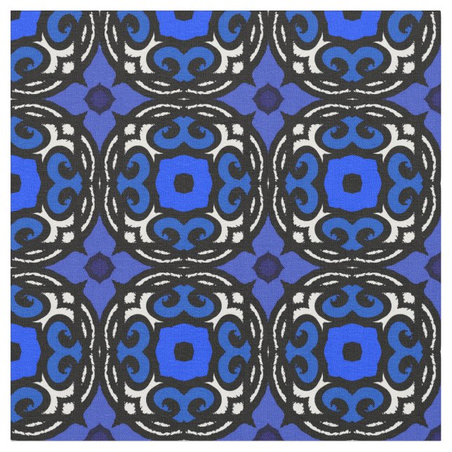 Ethnic Pattern with Turkish Motifs Fabric (Close Up)