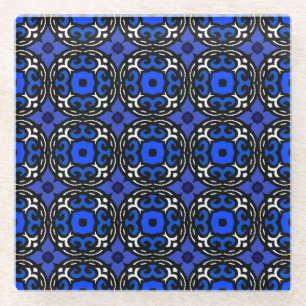 Ethnic Pattern with Turkish Motifs Glass Coaster