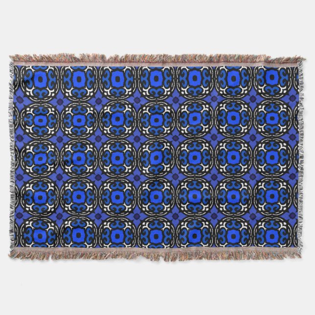 Ethnic Pattern with Turkish Motifs Throw Blanket (Front)