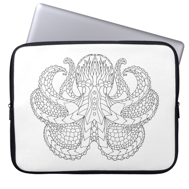Ethnic Patterned Octopus Laptop Sleeve (Front)