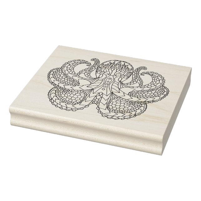 Ethnic Patterned Octopus Rubber Stamp (Stamp)