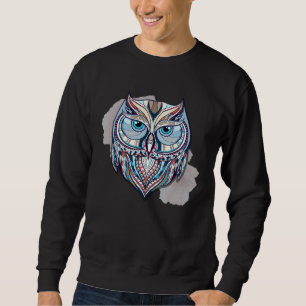 Ethnic Patterned Owl Sweatshirt