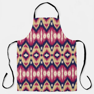 Ethnic pink blue ikat chevron pattern background T Apron