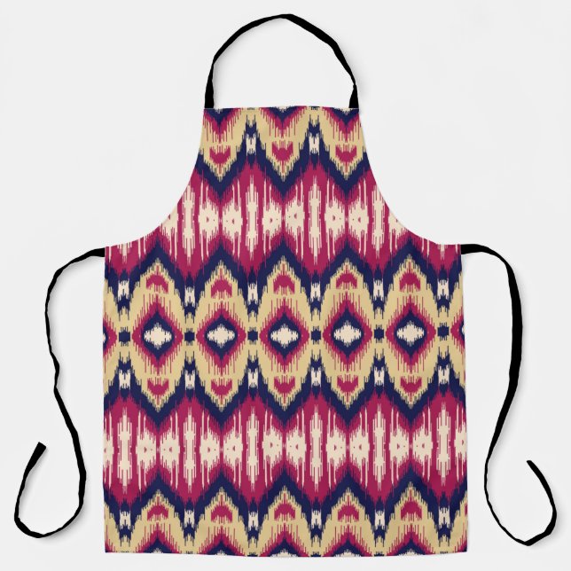 Ethnic pink blue ikat chevron pattern background T Apron (Front)
