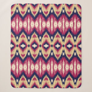 Ethnic pink blue ikat chevron pattern background T Sherpa Blanket
