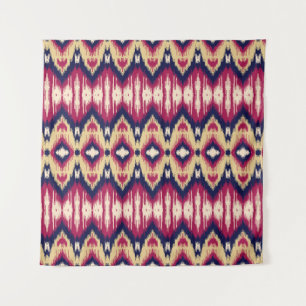 Ethnic pink blue ikat chevron pattern background T Tapestry