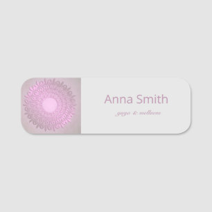 Ethnic Pink Gradient Mandala Name Tag
