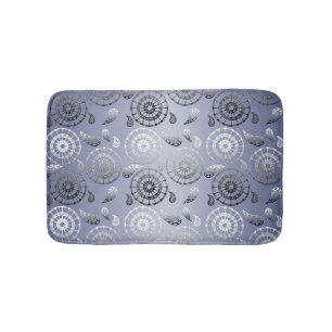 ethnic poho paisley grey pattern bath mat