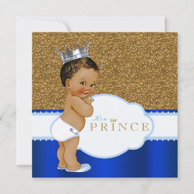 Ethnic Prince Baby Shower Invitation (Front)