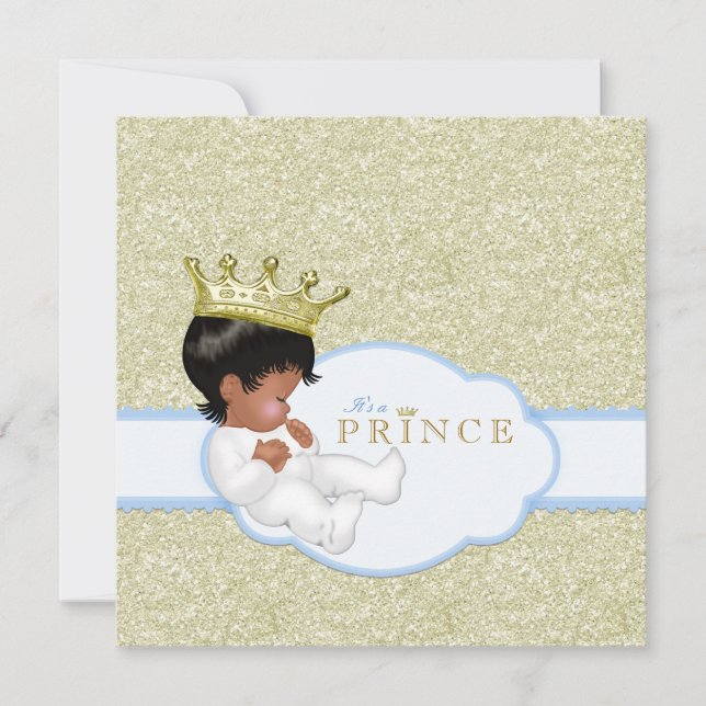 Ethnic Prince Baby Shower Invitation (Front)