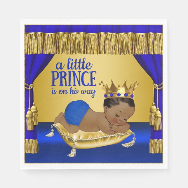 Ethnic Prince Baby Shower Paper Napkin (Front)