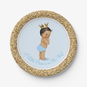 Ethnic Prince Baby Shower Paper Plate