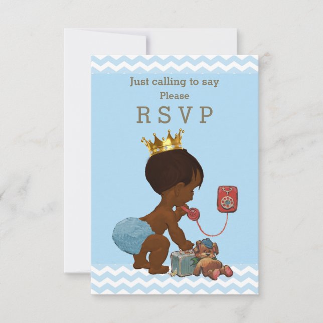 Ethnic Prince Just Calling to Say Please RSVP Card (Front)