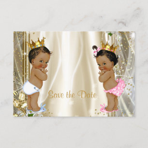 Ethnic Prince Princess Baby Shower Save The Date