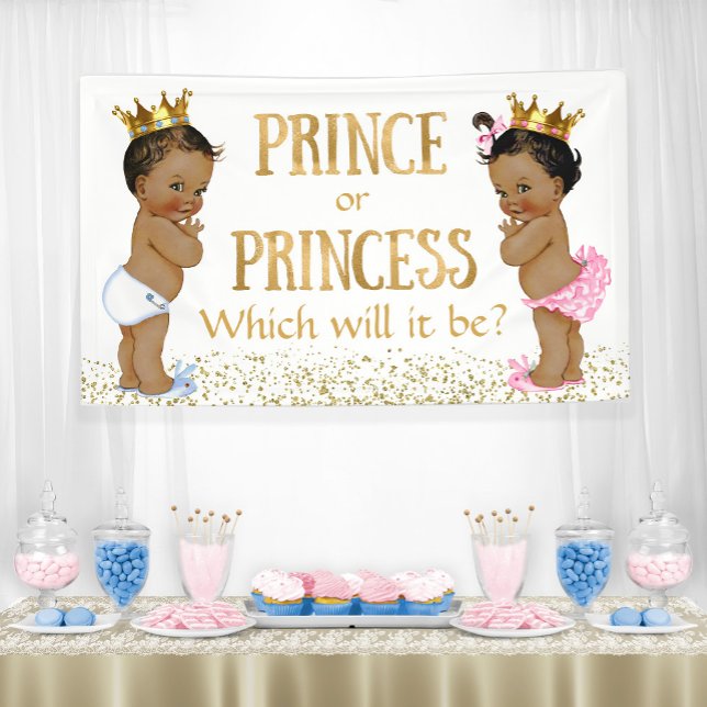 Ethnic Prince Princess Gender Reveal Baby Shower Banner (Creator Uploaded)