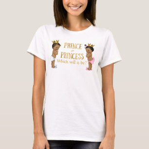Ethnic Prince Princess Gender Reveal T-Shirt