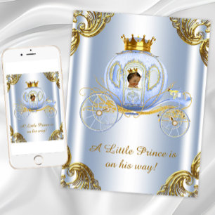Ethnic Prince Royal Carriage Prince Baby Shower Invitation