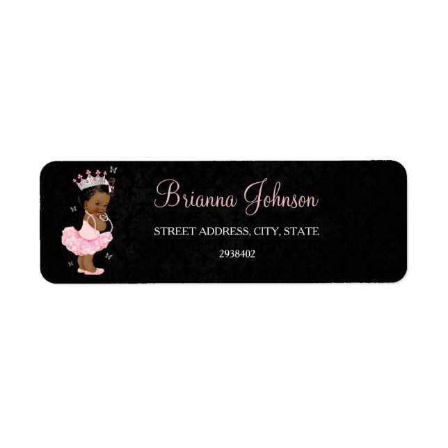 Ethnic Princess Baby Shower Address Label Return Address Label (Front)