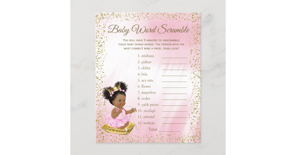 Ethnic Princess Baby Shower Games | Zazzle
