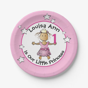 Ethnic Princess Cute 1st Birthday Pink Party  Paper Plate