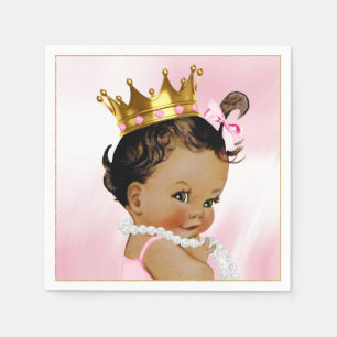Ethnic Princess Girl Baby Shower Paper Napkin