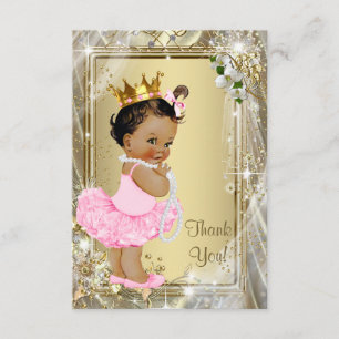 Ethnic Princess Pearls Flat Baby Shower Thank You