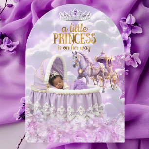 Ethnic Princess Purple Baby Shower Carriage Invitation