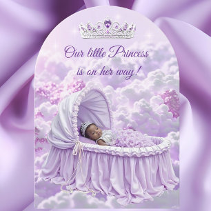 Ethnic Princess Purple Lilac Baby Shower Tiara Invitation